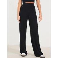 Everyday Jersey Wide Leg Trouser - Black