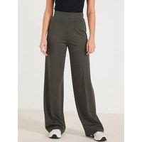 Everyday Jersey Wide Leg Trouser - Khaki