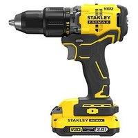 Stanley Fatmax V20 18V Brushless Combi Hammer Drill In A Kitbox - 2X2.0Ah, 2A Charger
