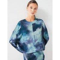 Fig & Basil Tie Dye Blouse Co Ord - Navy