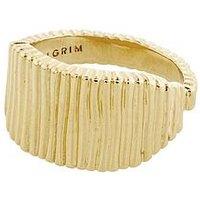 Pilgrim Jemma Square Signet Ring Gold-Plated - Adjustable Sizing