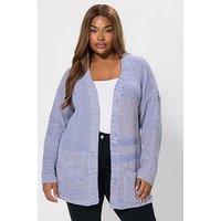 Yours Long Sleeve Open Front Cardigan - Purple