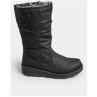 Yours Wide Fit Faux Fur Lined Dogwalker Black