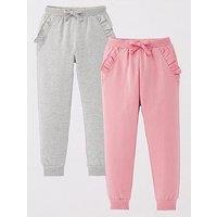 Everyday Girls Cotton Rich 2 Pack Frill Joggers