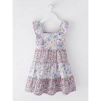 Mini V By Very Girls Tiered Mix And Match Floral Print Dress