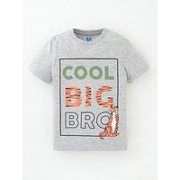 Mini V By Very Boys Cool Big Bro Short Sleeve T-Shirt - Light Grey Marl