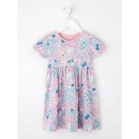 Everyday Girls Short Sleeve Floral Print Jersey Dress - Purple