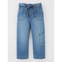 Mini V By Very Girls Wide Leg Denim Trouser - Blue