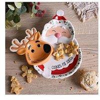 Very Home Ceramic & Santa And Reindeer Christmas Eve & Treat Plate