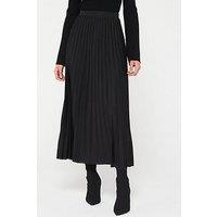 Only Tall Melisa Plisse Midi Skirt - Black