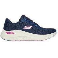 Skechers Arch Fit 2.0 Mesh Lace Up Trainers - Navy & Pink