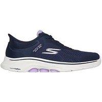 Skechers Go Walk 7 Mesh Lace Slip-Ins Trainers - Navy & Lavender