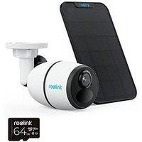 Reolink 4G Outdoor Security Camera, 2K 4Mp, Battery/Solar-Powered, Smart Detection, Go Series G330 With Solar Panel + 64Gb Sd Card