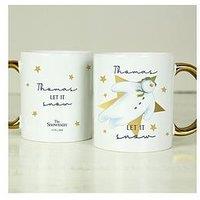 The Personalised Memento Company Personalised The Snowman Let It Snow Gold Handed Mug