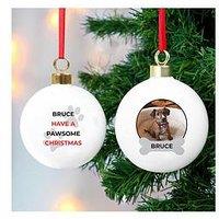 The Personalised Memento Company Personalised Pawsome Pet Photo Upload Bauble