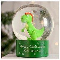 The Personalised Memento Company Personalised Dinosaur Glitter Snow Globe