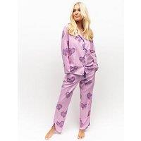 Cyberjammies Pink Jersey Heart Print Pyjama Set