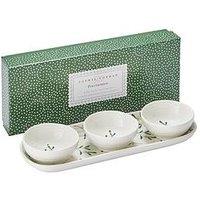 Portmeirion Sophie Conran Mistletoe Christmas 3 Serving Bowls And Tray Set