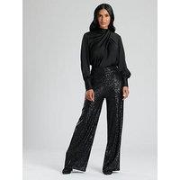Finding Friday Black Sequin Wide Leg Trousers