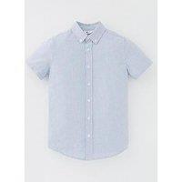 V By Very Boys Short Sleeve Stripe Shirt - Blue