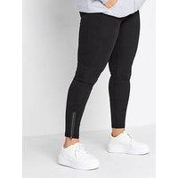 Yours Zip Hem Legging - Black