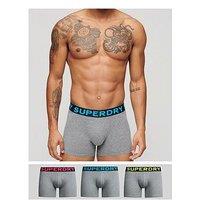 Superdry 3-Pack Neon Logo Waistband Boxers - Grey