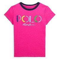 Ralph Lauren Girls Polo Graphic T-Shirt - Bright Pink