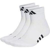 Adidas Mens Training Cushioned Mid 3Pack Socks - White