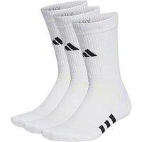 Adidas 3 Pack Of Men'S Training Cushioned Crew Socks - White