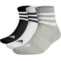 Adidas Sportswear Unisex 3 Pack Cushioned 3 Stripe Mid Soc - Multi