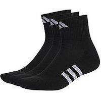 Adidas Mens Training Cushioned Mid 3Pack Socks - Black