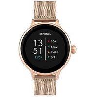 Sekonda Womens Connect Rose Gold Stainless Steel Mesh Bracelet Smartwatch