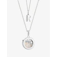 Rachel Jackson Birthstone Amulet And Initial Necklace Layered Set Silver