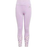 Adidas Junior Girls Training All Over Print Optime Tights - Pink