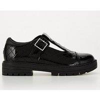 The Very Collection Toezone Younger Girls Quilted Patent Leather T Bar School Shoe