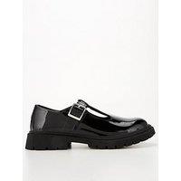 The Very Collection Older Girls Patent Leather T-Bar School Shoe - Black