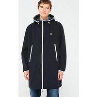 Armani Exchange Logo Tape Hooded Lightweight Coat - Navy