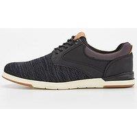 Very Man Knitted Lace Up Trainer - Black/Grey
