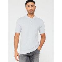 Very Man Textured Knitted Polo - Grey