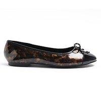 River Island Wide Fit Bow Tie Ballet Shoe - Brown