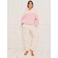 Jim Jam The Label Hooded Fleece Colour Block Lounge Set - Multi