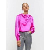 River Island Cowl Neck Top - Pink