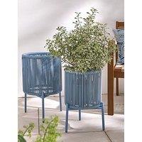 Very Home Hawaii Set 2 Planter Covers (Blue)