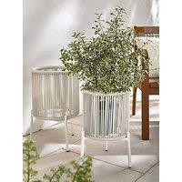 Very Home Hawaii Set 2 Planter Covers (Cream)