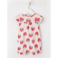 Everyday Baby Girls Short Sleeve Strawberry Print Romper