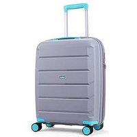 Rock Luggage Tulum Hardshell 8-Wheel Spinner Medium Suitcase -Grey/Aqua