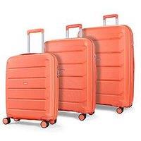 Rock Luggage Tulum Hardshell 8-Wheel Spinner 3 Pc Set -Peach Echo