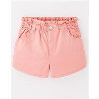 V By Very Girls Pink Denim Paperbag Short