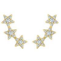 Inicio 14K Gold Plated Cubic Zirconia Star Ear Climber
