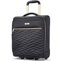 Rock Luggage Sloane Softshell 2 Wheel Expander Underseat Suitcase- Charcoal